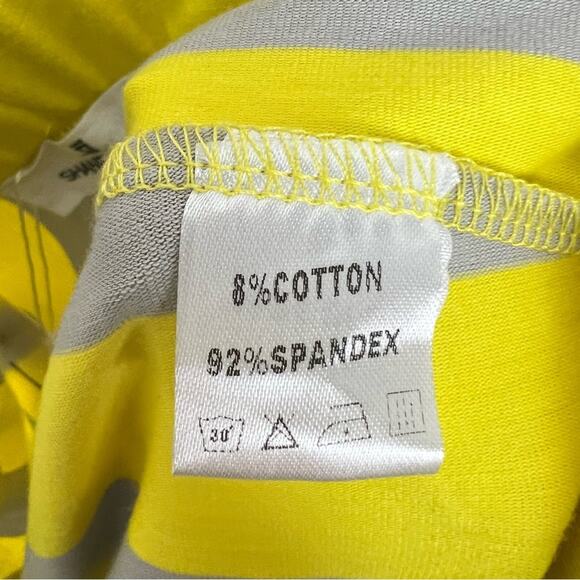 NWT Shane Justin Runway Flare Pants sz 2XL Yellow Grey Stripe Cotton Authentic - Picture 6 of 9